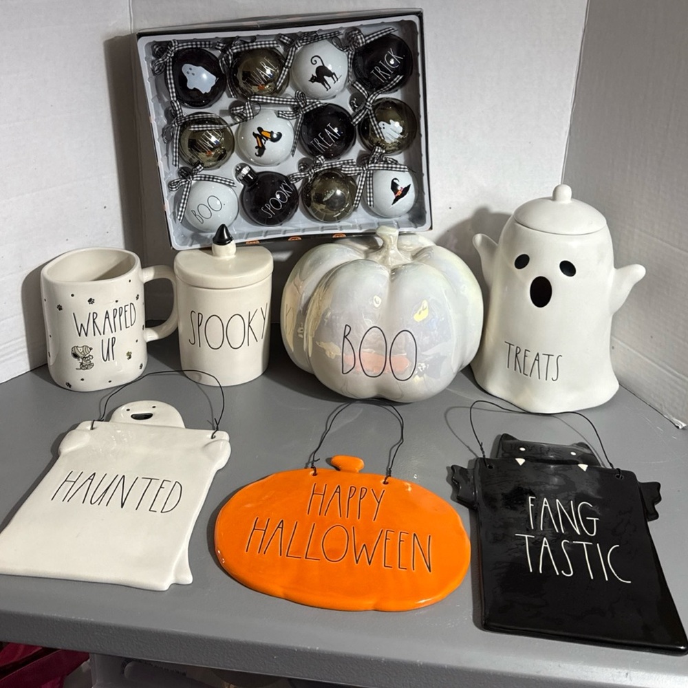 Cute Rae Dunn Halloween decor bundle